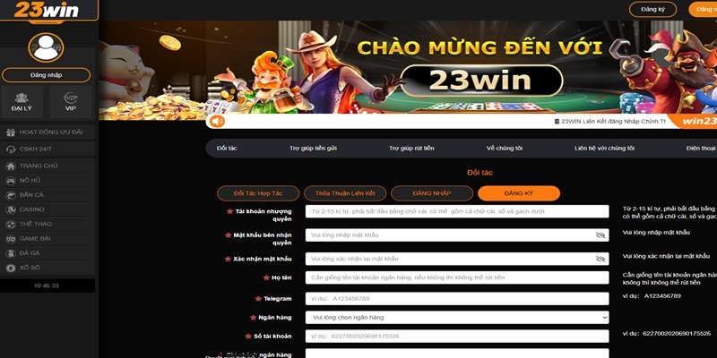 Đăng ký và đăng nhập vào tài khoản để chơi game dễ dàng